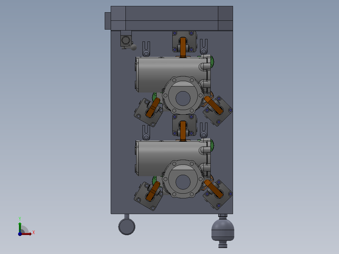 机床加工精密液压工装夹具前视图