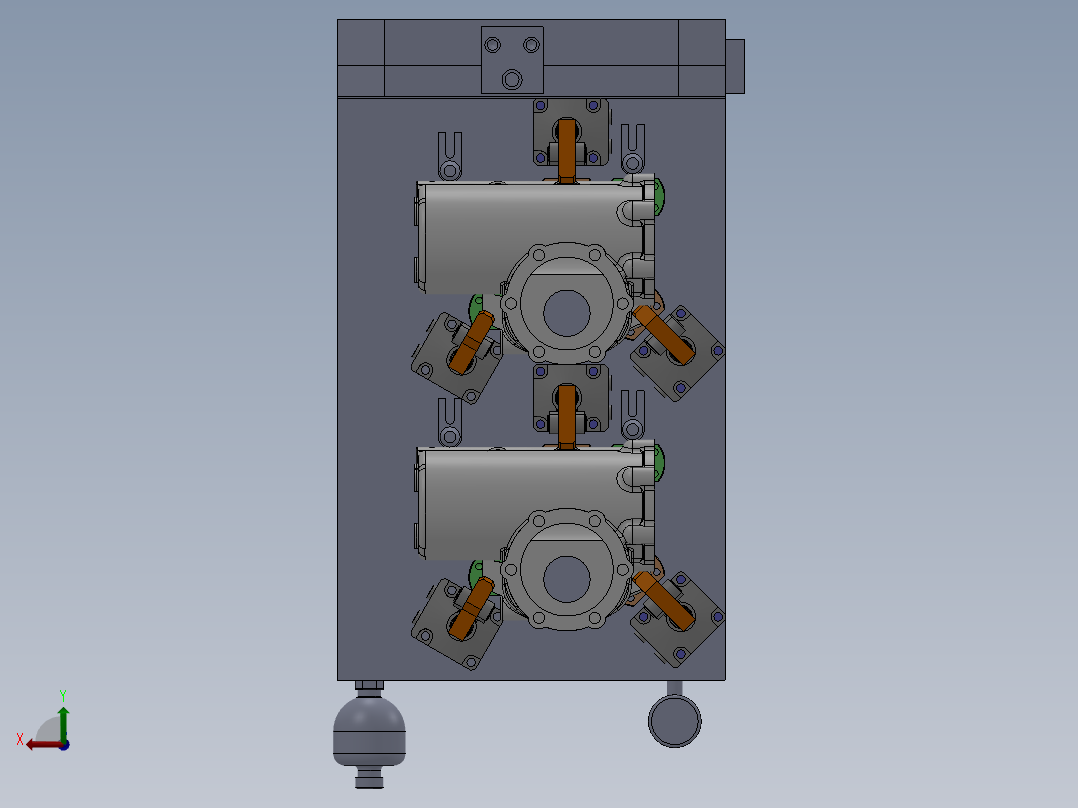 机床加工精密液压工装夹具后视图