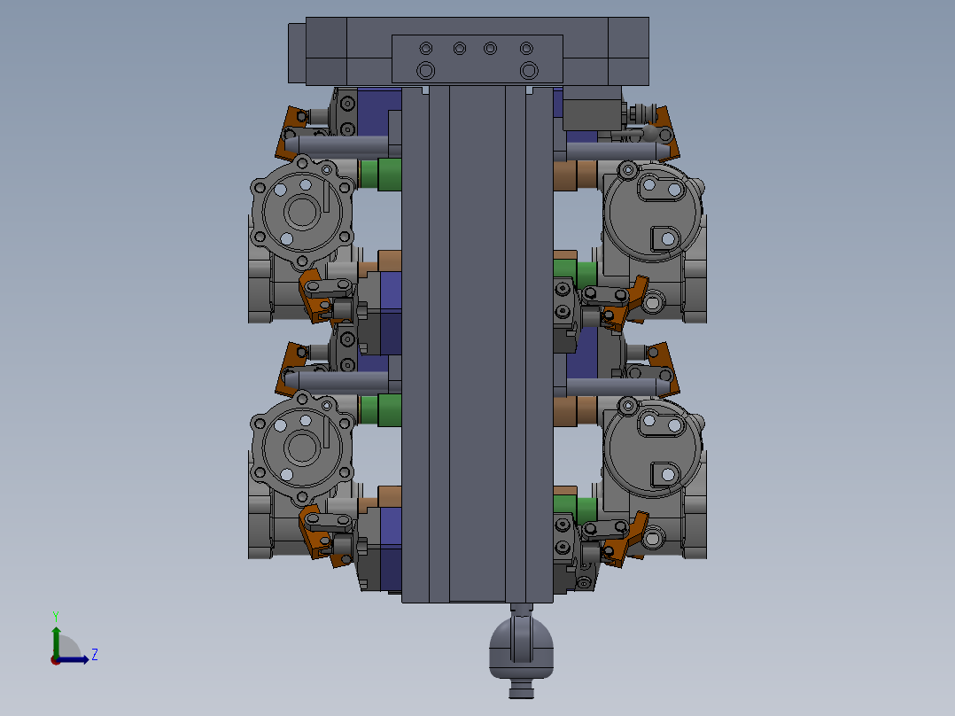 机床加工精密液压工装夹具左视图