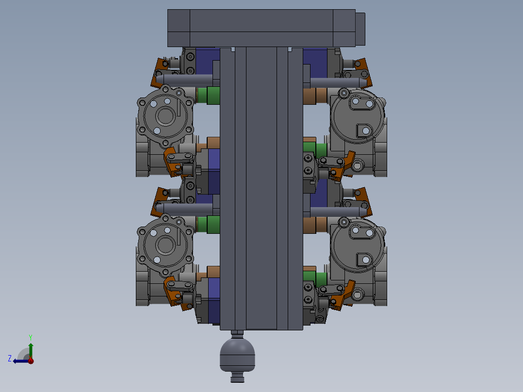 机床加工精密液压工装夹具右视图