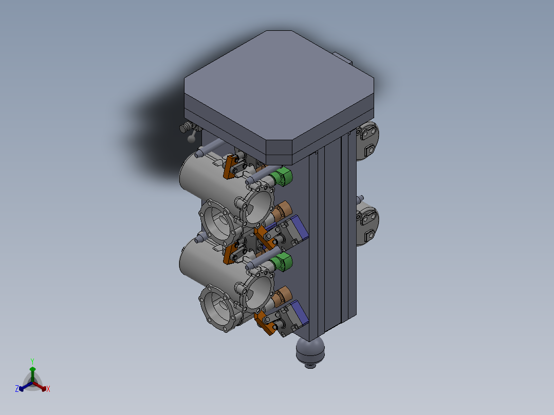 机床加工精密液压工装夹具正等轴测图
