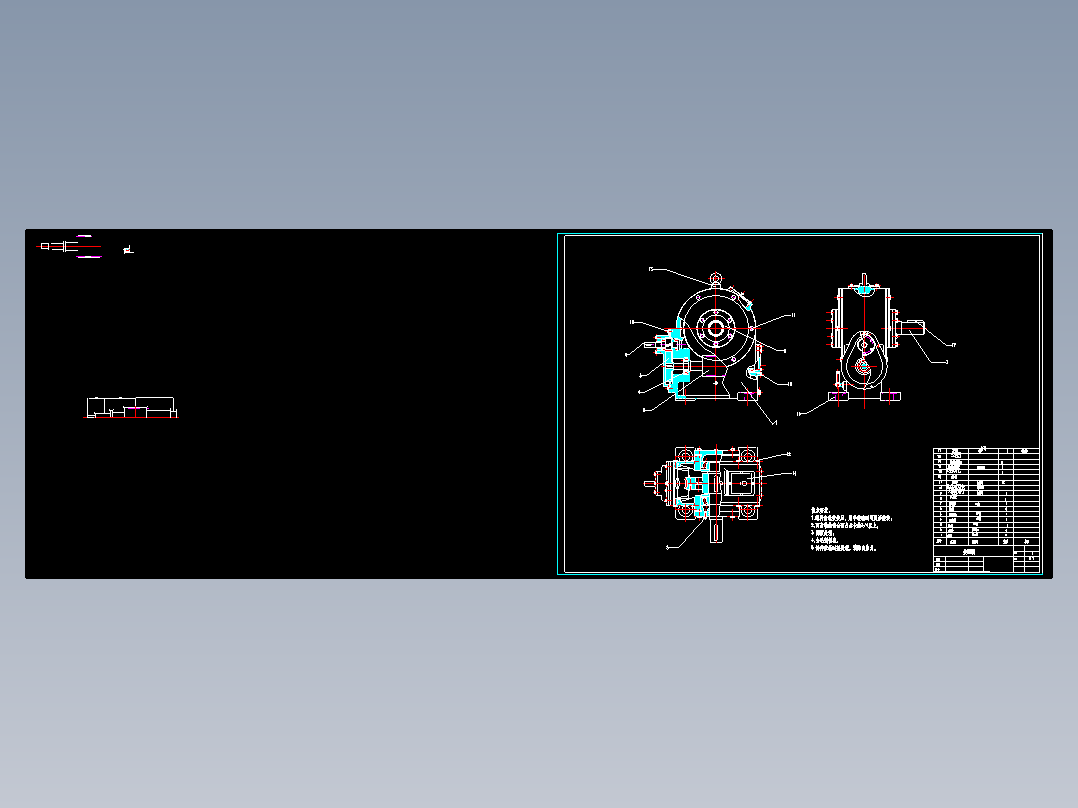 0011-涡轮蜗杆变速器-慢动卷扬机传动系统