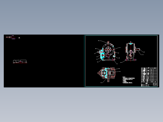 0011-涡轮蜗杆变速器-慢动卷扬机传动系统