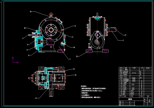 0011-涡轮蜗杆变速器-慢动卷扬机传动系统缩略图