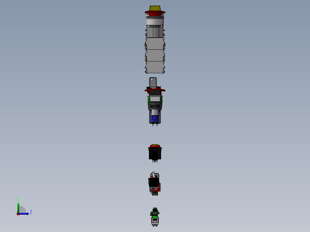 各种开关按钮模型 3D图 机左视图