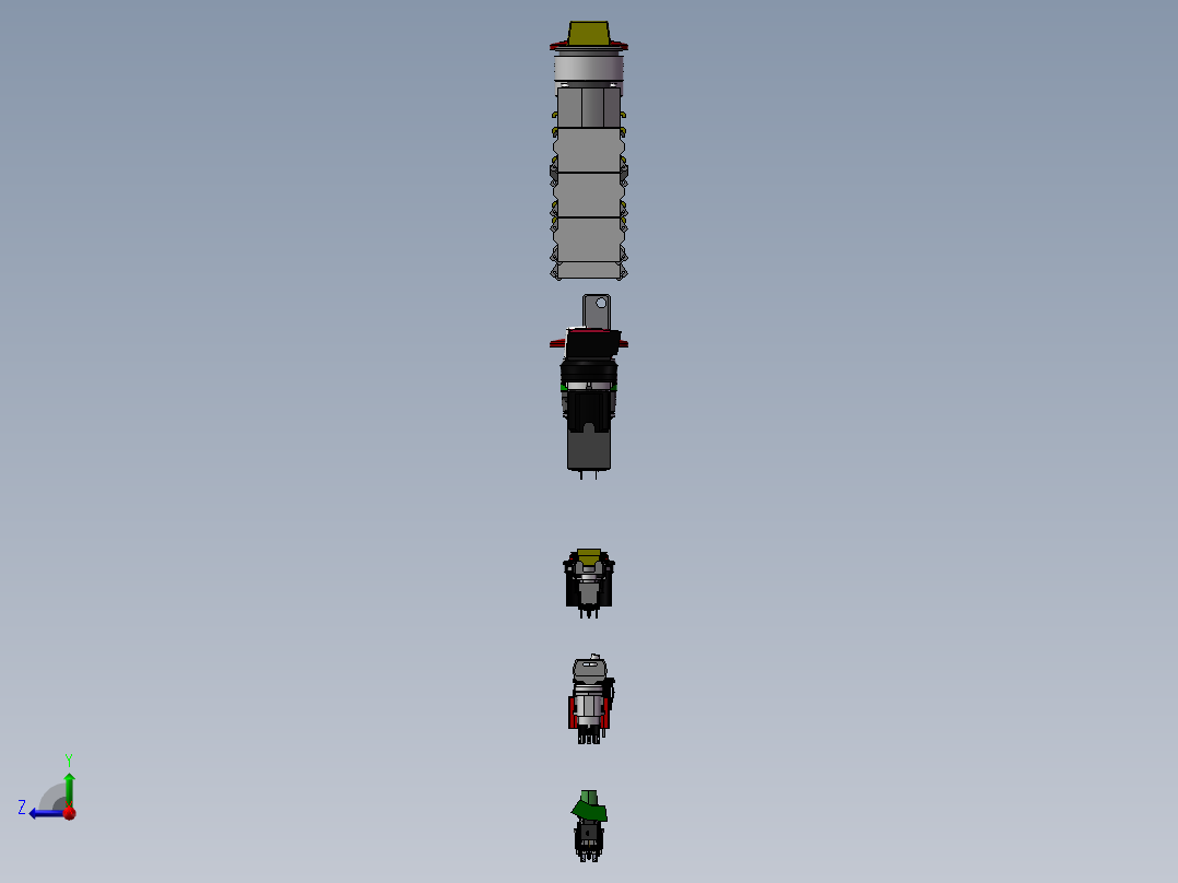 各种开关按钮模型 3D图 机右视图