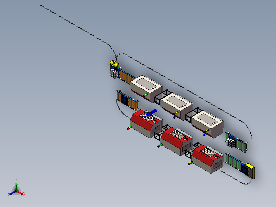 简易FMS长城汽车模型2正等轴测图