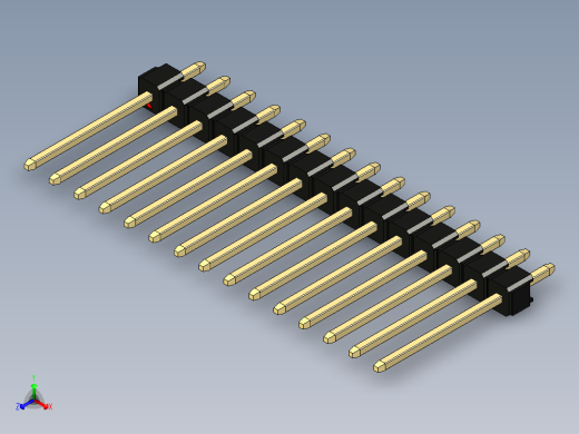 彩色公头100mil（2.54mm）系列-DS1021_black_1x15p_100mil_Type5_rev1.0