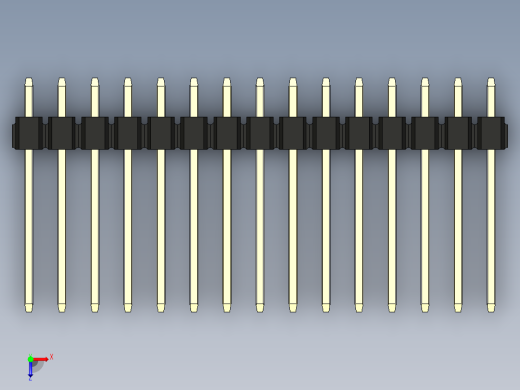 彩色公头100mil（2.54mm）系列-DS1021_black_1x15p_100mil_Type5_rev1.0俯视缩略图