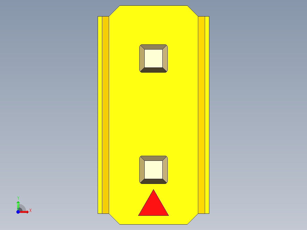 彩色公头100mil（2.54mm）系列-DS1021_yellow_2x01p_100mil_Type19_rev1.0前视图