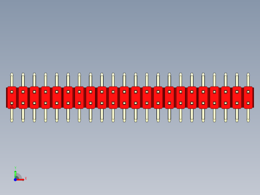 彩色公排针 100mil 2.54mm 系列-DS1022_red_44p_100mil_TypeSMT_rev1.0前视缩略图