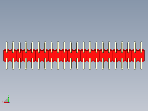 彩色公排针 100mil 2.54mm 系列-DS1022_red_44p_100mil_TypeSMT_rev1.0后视缩略图
