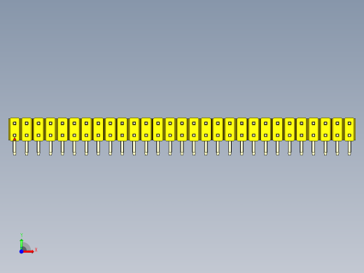彩色公排针 100mil 2.54mm 系列-DS1022_yellow_2x29p_100mil_TypeD_rev1.0前视缩略图