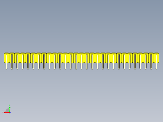 彩色公排针 100mil 2.54mm 系列-DS1022_yellow_2x29p_100mil_TypeD_rev1.0后视缩略图