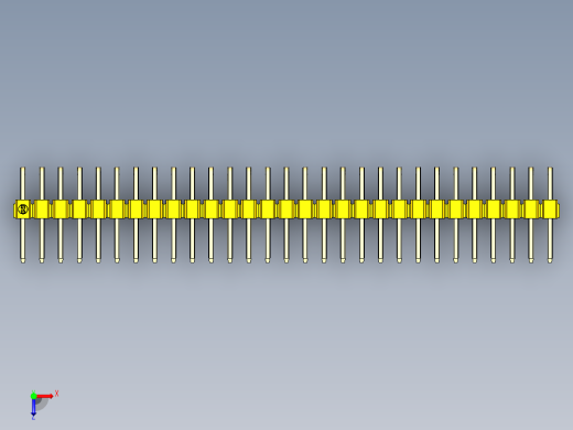 彩色公排针 100mil 2.54mm 系列-DS1022_yellow_2x29p_100mil_TypeD_rev1.0俯视缩略图