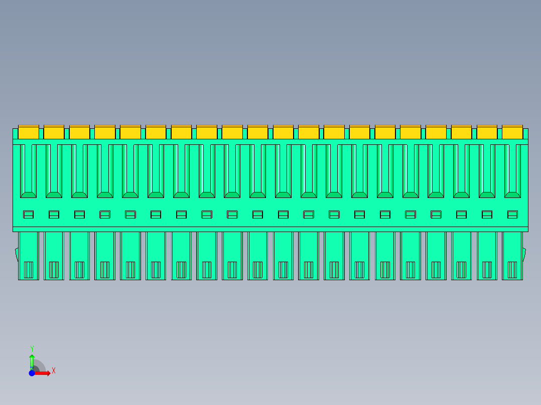 DEGSON 15EDG 系列 3.5mm 插拔式接线端子 FullPack-15EDGKD-3.5-20P-14-00AH前视图