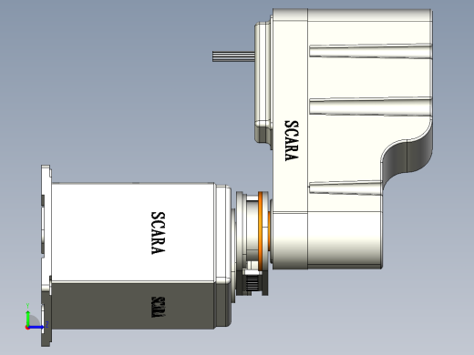 SCARA四轴机械手3d图纸非标机械设计 上下料取料四轴机械手3d模型左视缩略图