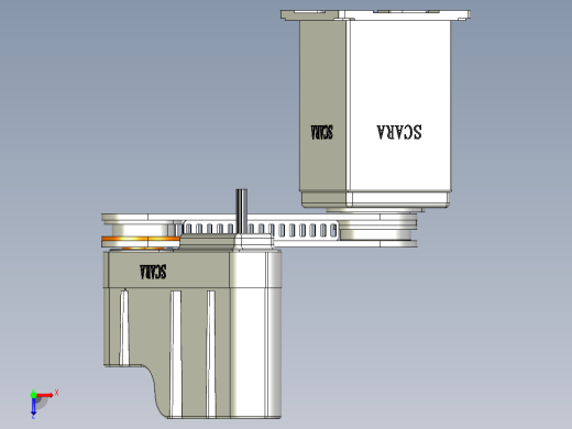SCARA四轴机械手3d图纸非标机械设计 上下料取料四轴机械手3d模型俯视缩略图