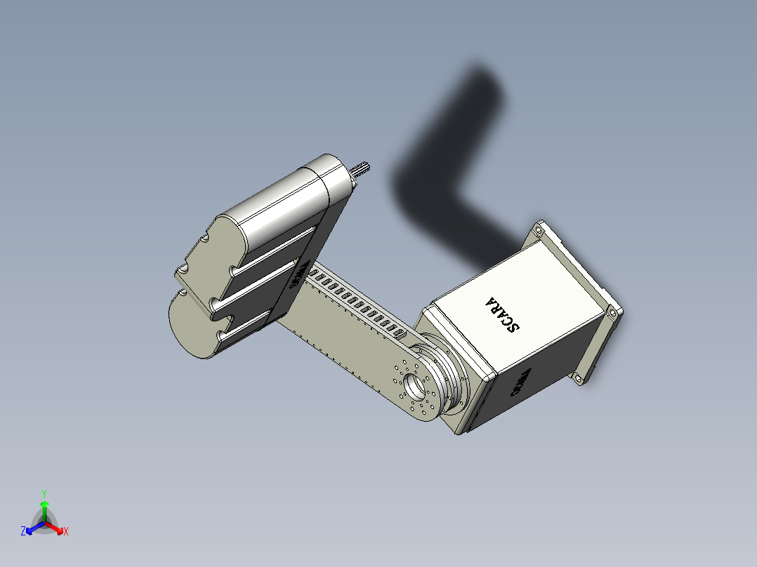 SCARA四轴机械手3d图纸非标机械设计 上下料取料四轴机械手3d模型正等轴测图
