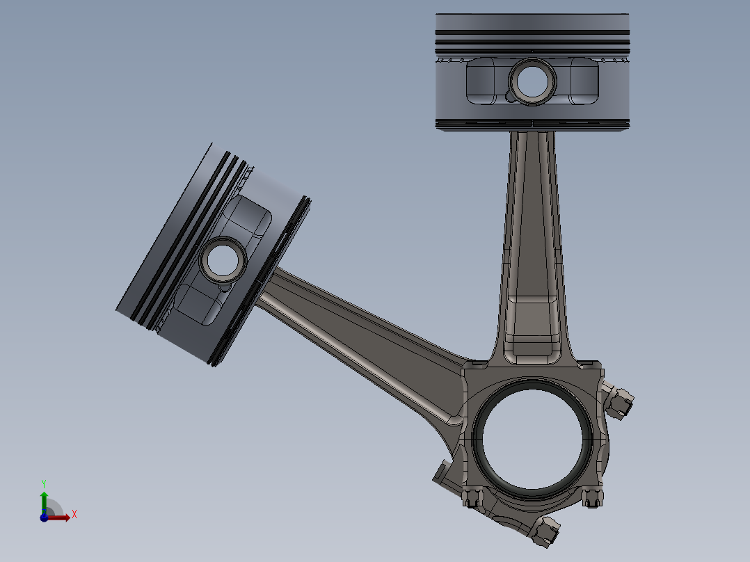 活塞和连杆组件前视图