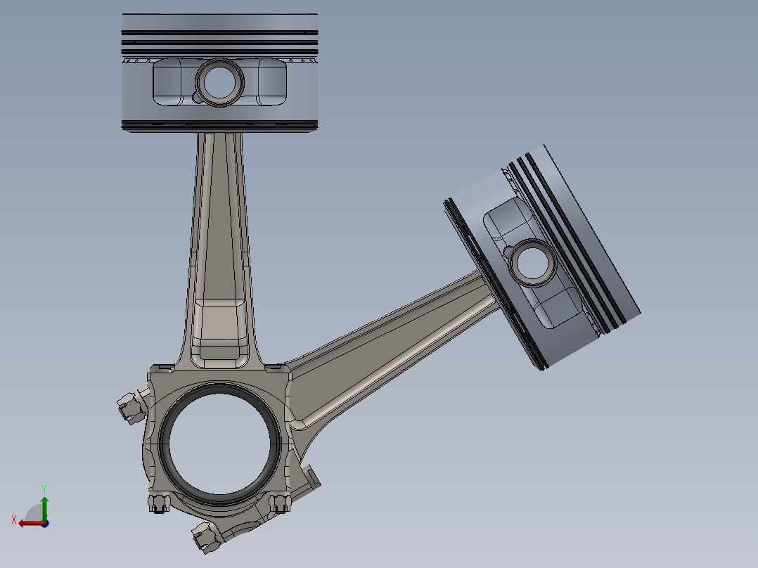活塞和连杆组件后视图