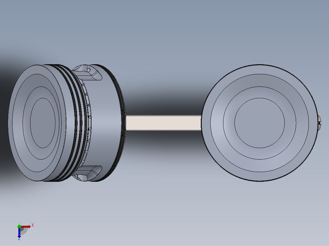 活塞和连杆组件俯视图