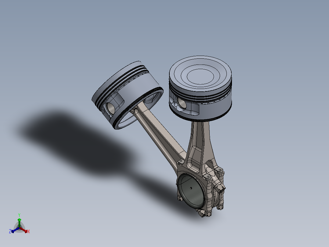 活塞和连杆组件正等轴测图