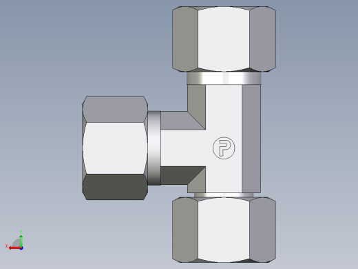 卡套式工业通用硬管接头EO_Swivel_nut_run_tee_EL12SCF后视缩略图