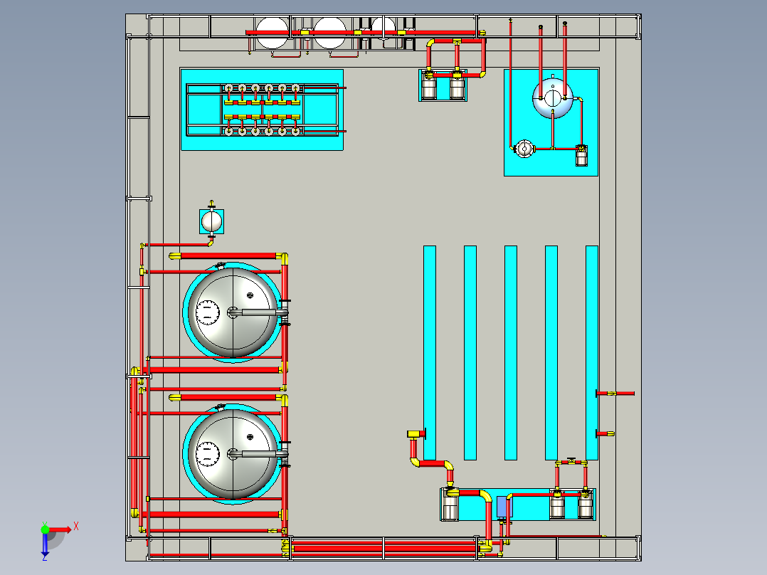 超滤系统设备房俯视图
