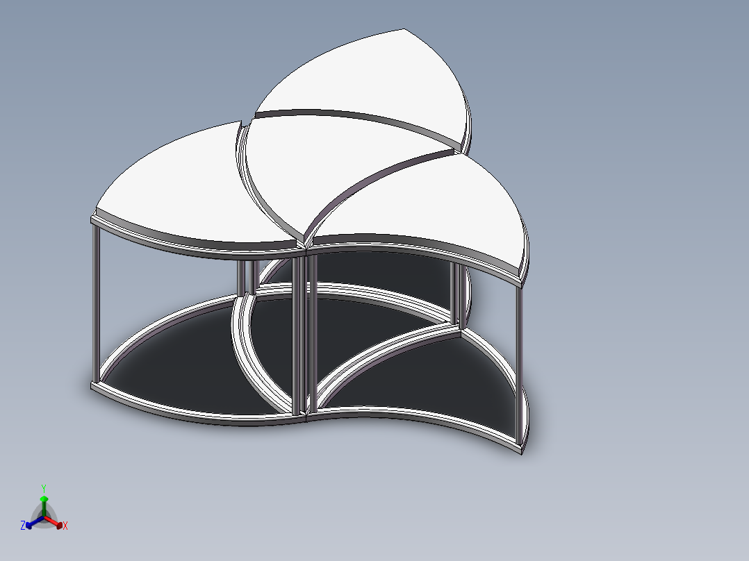 拼装茶几正等轴测图