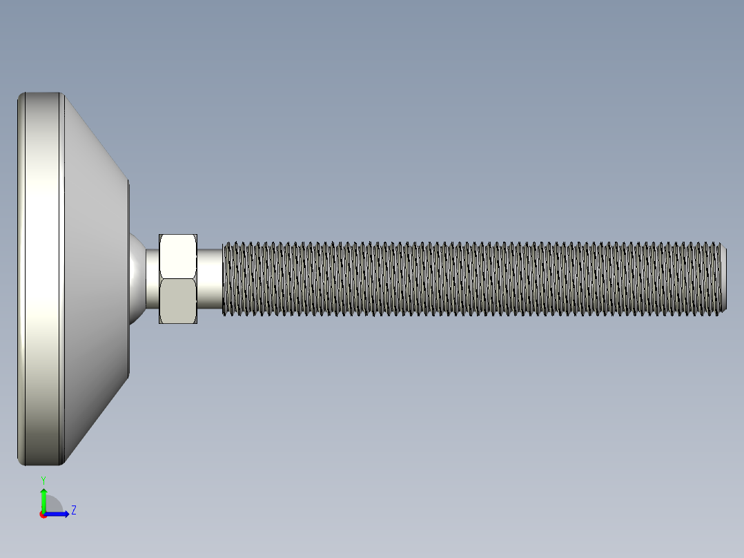 工程塑膠水平調整腳座173-3D多系列多零件图纸模型左视图