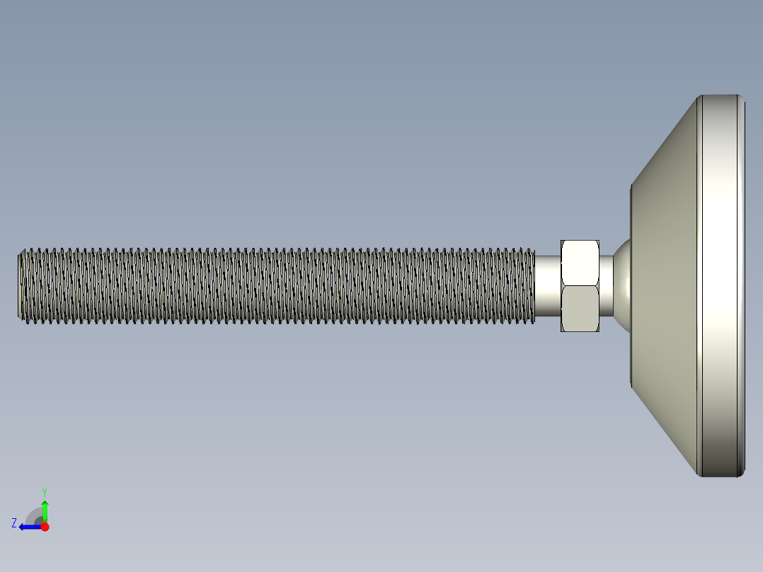 工程塑膠水平調整腳座173-3D多系列多零件图纸模型右视图