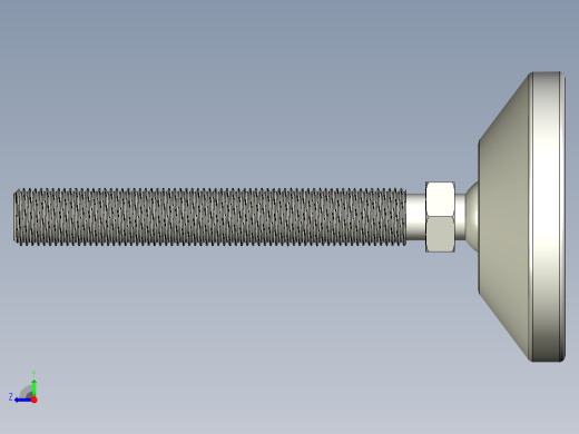 工程塑膠水平調整腳座173-3D多系列多零件图纸模型右视缩略图