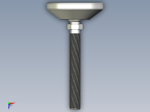 工程塑膠水平調整腳座173-3D多系列多零件图纸模型俯视缩略图