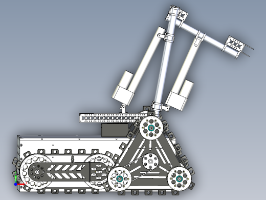 基于solidworks的多节履带煤矿救援机器人设计二维三维说明书前视缩略图