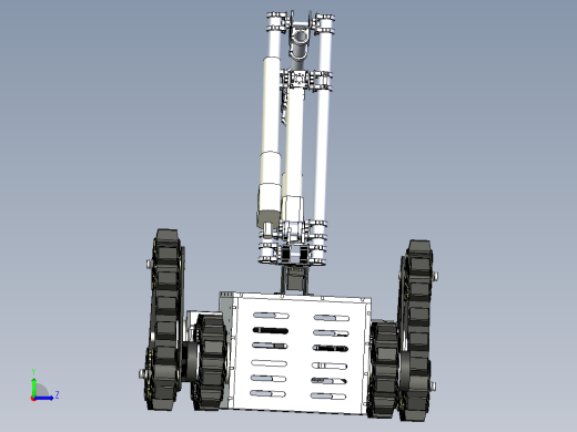 基于solidworks的多节履带煤矿救援机器人设计二维三维说明书左视缩略图