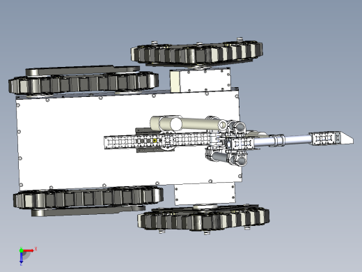基于solidworks的多节履带煤矿救援机器人设计二维三维说明书俯视缩略图