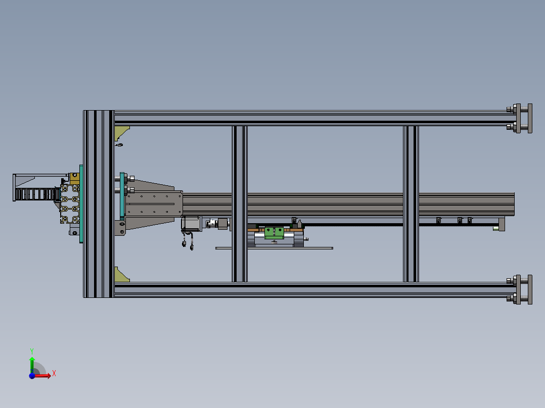 龙门架两轴移动式标耙sw18可编辑前视图