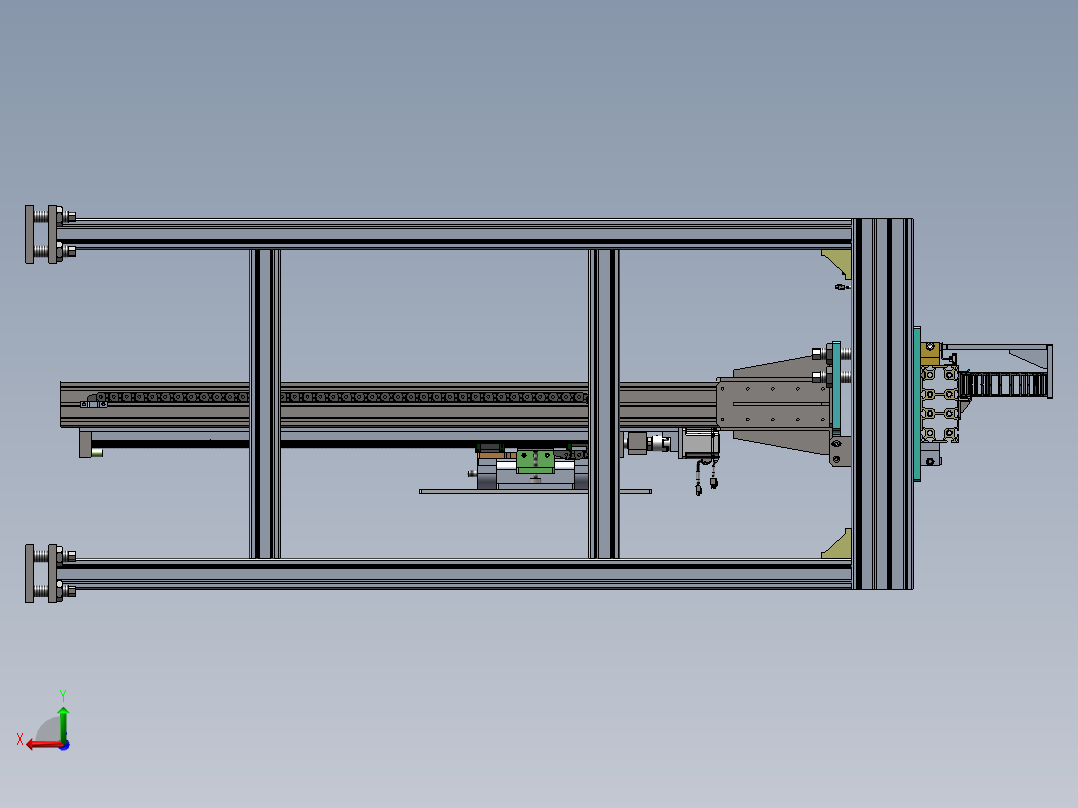 龙门架两轴移动式标耙sw18可编辑后视图