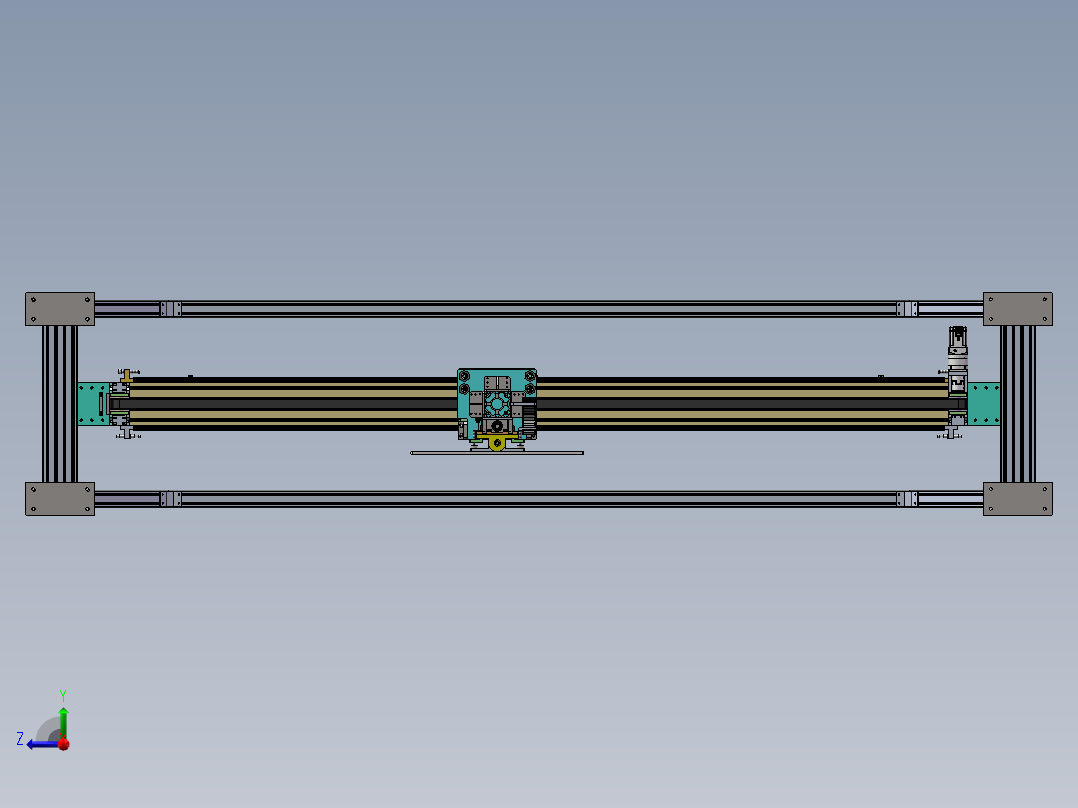 龙门架两轴移动式标耙sw18可编辑右视图