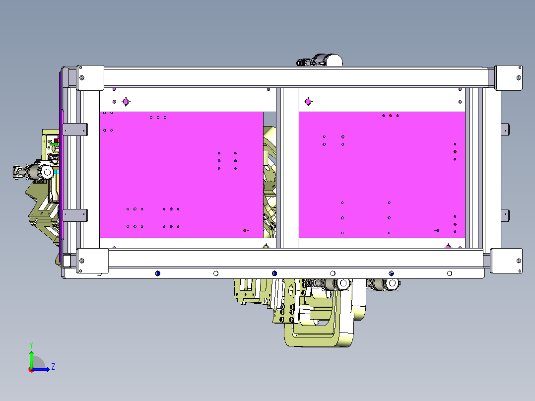 钣金冲孔机设备左视图