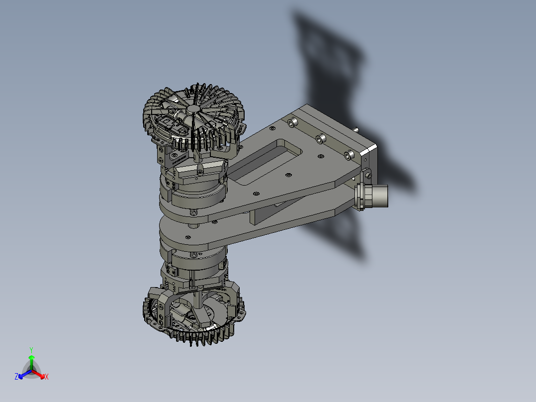 铝合金壳体类抓手正等轴测图