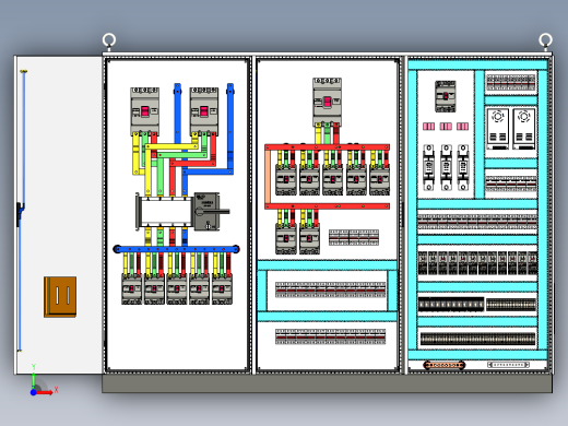 三柜组装双电源630A正装消防风机控制柜 55387前视缩略图