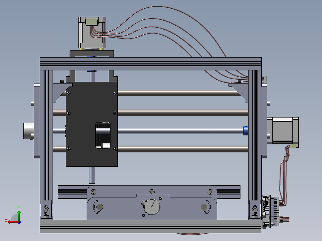 Prototipo cortador雕刻机后视图