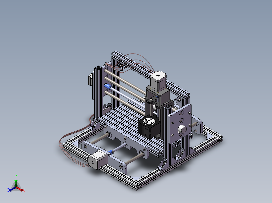 Prototipo cortador雕刻机正等轴测图