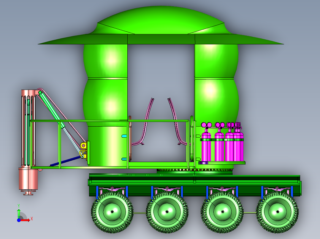 无人星球漫游车前视图