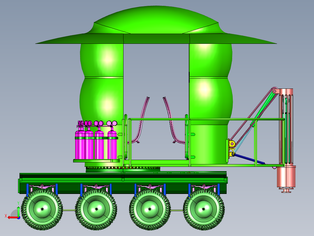 无人星球漫游车后视图