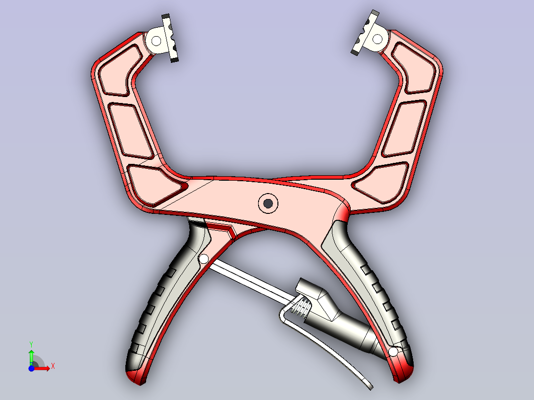 一款木工夹具3D数模图纸前视图