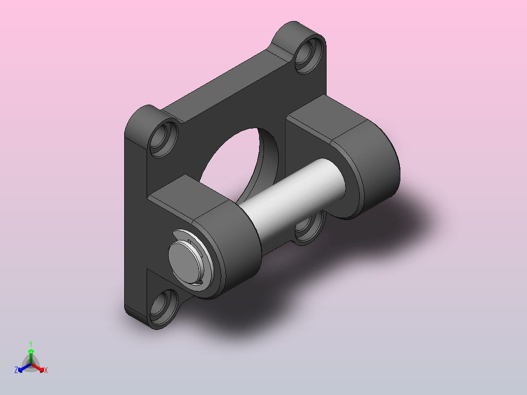 气缸附件固定座F_SE100CB正等轴测图