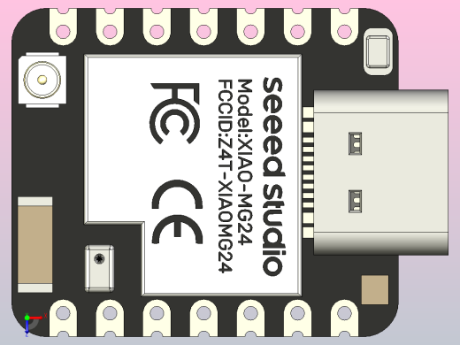 XIAO MG24 Sense是一款基于Silicon Labs的EFR32MG24 SoC的超低功耗无线开发板，采用高性能78MHz ARM Cortex -M33内核俯视缩略图